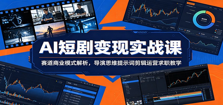 AI短剧变现实战课：赛道商业模式解析，导演思维提示词剪辑运营求职教学-选优云网创
