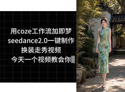 用coze工作流加即梦seedance2.0一键制作换装走秀视频，今天一个视频教会你-选优云网创