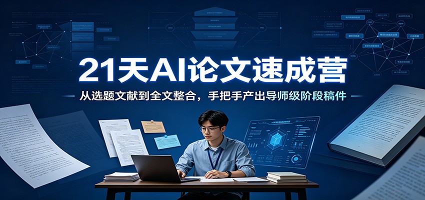 21天AI论文速成营：从选题文献到全文整合，手把手产出导师级阶段稿件-选优云网创