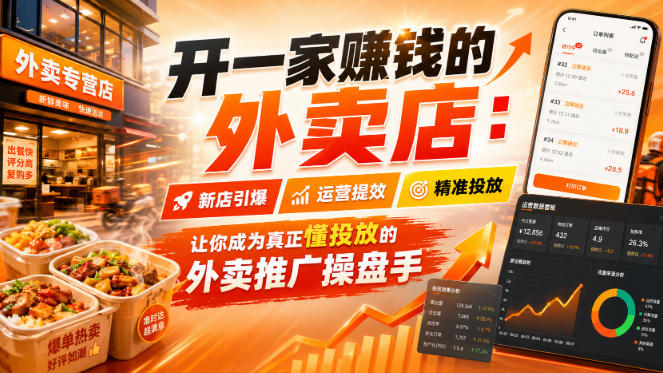 开一家賺钱的外卖店：新店引爆·运营提效·精准投放，让你成为真正懂投放的外卖推广操盘手-选优云网创