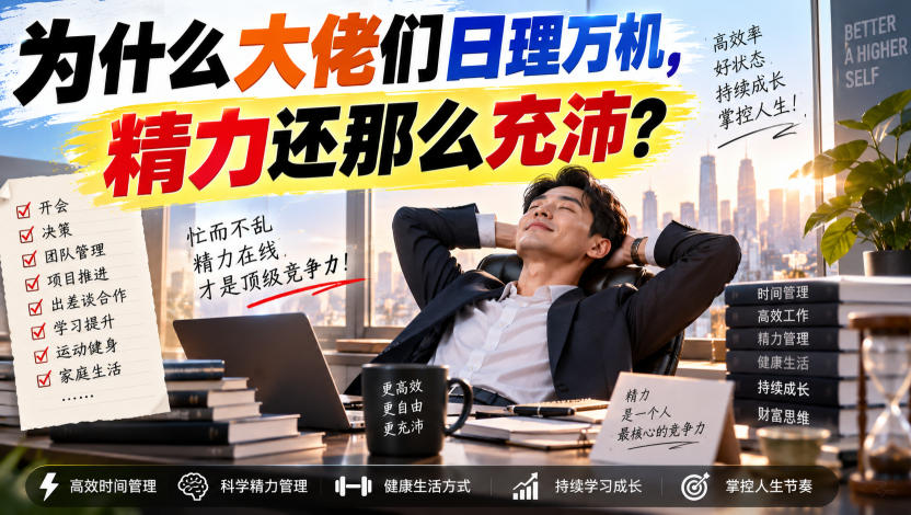 付费文章：为什么大佬们日理万机，精力还那么充沛？-选优云网创