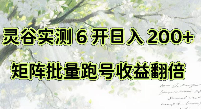 一台电脑就能做！灵谷实测6开日入200+，矩阵批量跑号收益翻倍【揭秘】-选优云网创