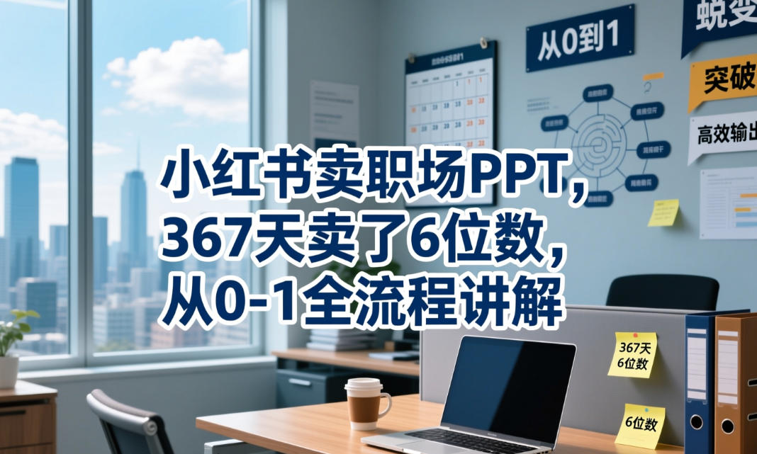 小红书卖职场PPT，367天卖了6位数，从0-1全流程讲解-选优云网创