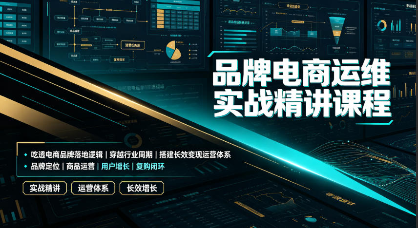 品牌电商运维实战精讲课程｜吃透电商品牌落地逻辑、穿越行业周期、搭建长效变现运营体系-选优云网创