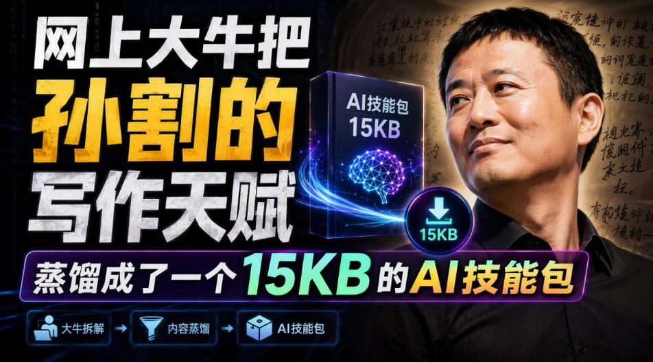 网上大牛把孙割的写作天赋，蒸馏成了一个15KB的AI技能包-选优云网创