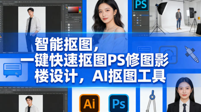 智能抠图，一键快速抠图PS修图影楼设计，AI抠图工具-选优云网创