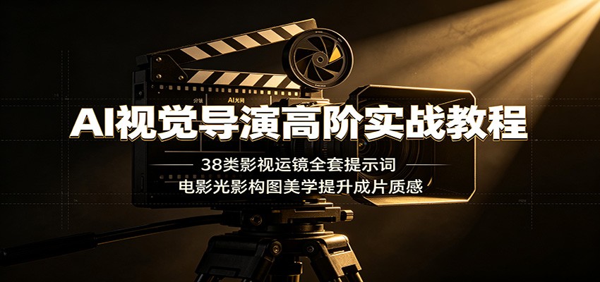 AI视觉导演高阶实战教程：38类影视运镜全套提示词，电影光影构图美学提升成片质感-选优云网创