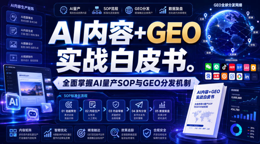 AI内容+GEO实战白皮书，全面掌握AI量产SOP与GEO分发机制【文档】-选优云网创