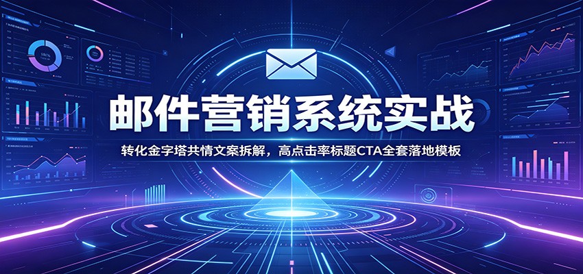 邮件营销系统实战：转化金字塔共情文案拆解，高点击率标题CTA全套落地模板-选优云网创