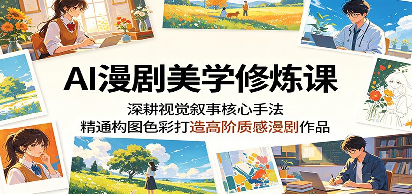 AI漫剧美学修炼课：深耕视觉叙事核心手法，精通构图色彩打造高阶质感漫剧作品-选优云网创
