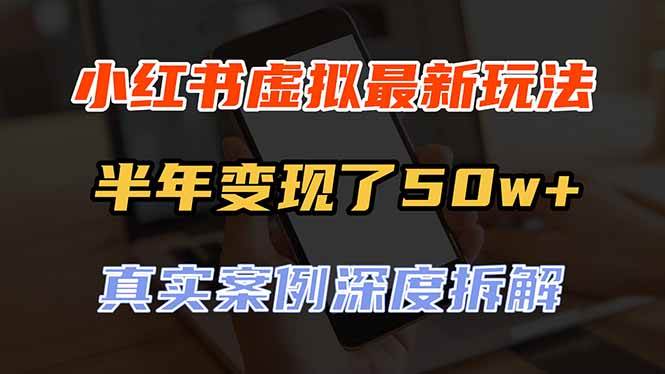 （20432期）小红书虚拟资料最新玩法，半年变现了50w+，真实案例深度拆解，可复制可批量-选优云网创