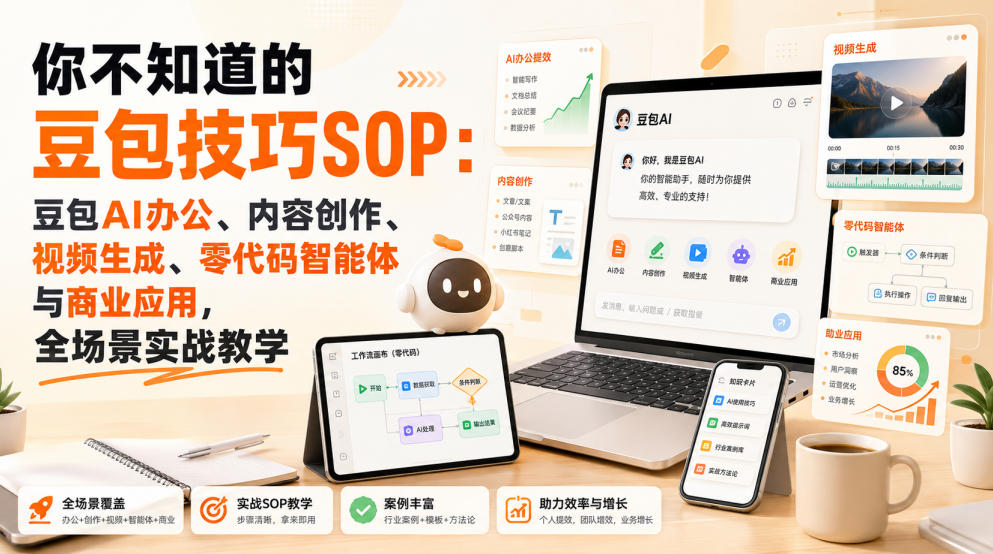 你不知道的豆包技巧SOP：豆包AI办公、内容创作、视频生成、零代码智能体与商业应用，全场景实战教学-选优云网创