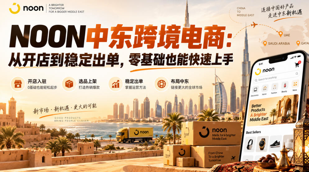 NOON中东跨境电商：从开店到稳定出单，零基础也能快速上手（更新2026）-选优云网创