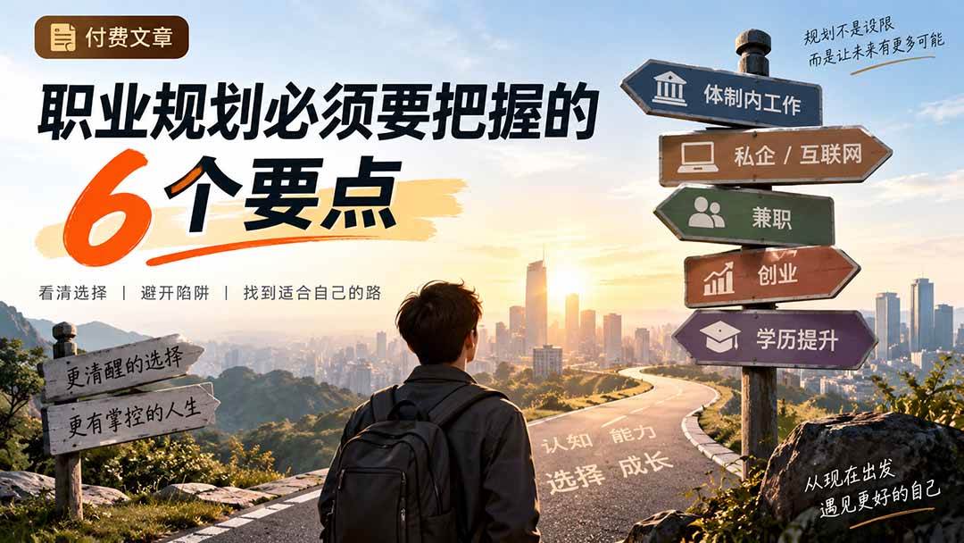 （20422期）付费文章：职业规划必须要把握的6个要点-选优云网创