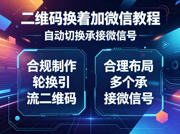 二维码换着加微信教程，自动切换承接微信号，合规制作轮换引流二维码，合理布局多个承接微信号-选优云网创
