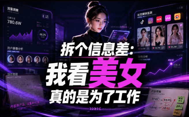 【理直气壮】我给看美女找了一个非常恰当的理由，信息差项目-选优云网创