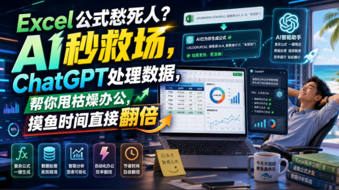 Excel公式愁死人？AI秒救场，ChatGPT处理数据，帮你甩枯燥办公，摸鱼时间直接翻倍【原创双语字幕】-选优云网创