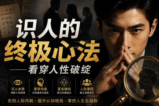 付费文章：识人的终极心法——看穿人性破绽-选优云网创