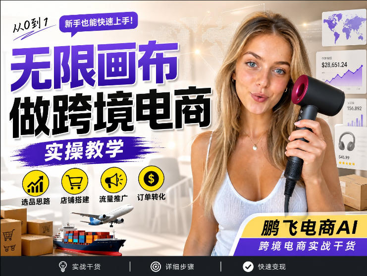 【跨境电商必备】AI无线画布制作商品宣传视频,四步搞定,无线画布工作流,操作简单好上手-选优云网创