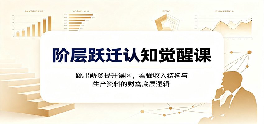 阶层跃迁认知觉醒课：跳出薪资提升误区，看懂收入结构与生产资料的财富底层逻辑-选优云网创