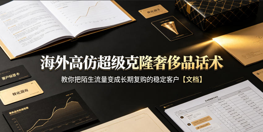 海外高仿超级克隆奢侈品话术，教你把陌生流量变成长期复购的稳定客户【文档】-选优云网创