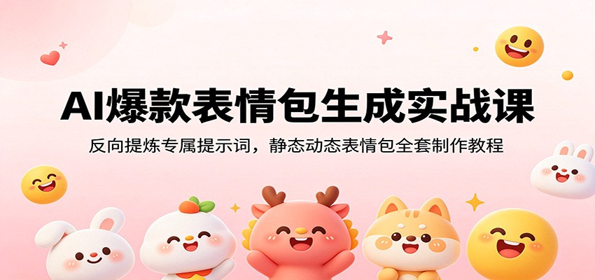 AI爆款表情包生成实战课：反向提炼专属提示词，静态动态表情包全套制作教程-选优云网创