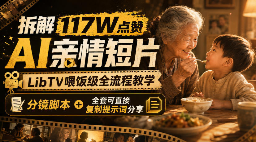 拆解117W点赞AI亲情短片，LibTV喂饭级全流程教学，分镜脚本+全套可直接复制提示词分享-选优云网创