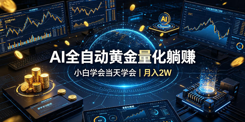 AI全自动黄金量化躺賺：小白学会当天学会，月入2W！【揭秘】-选优云网创