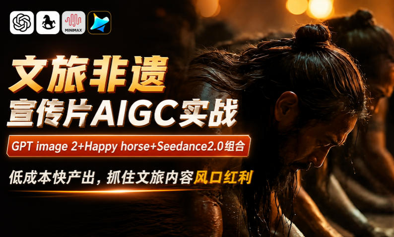 文旅非遗宣传片AIGC实战，GPT image 2+Happy horse+Seedance2.0组合，低成本快产出，抓住文旅内容风口红利-选优云网创
