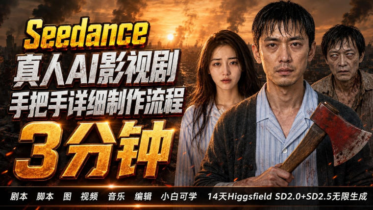 3分钟真人AI影视剧怎么做？SD 2.0手把手完整制作流程｜Higgsfield 14天SD 2.0/2.5无限生成-选优云网创