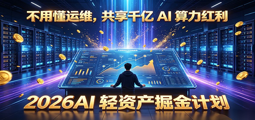不用懂运维，共享千亿 AI 算力红利，2026AI 轻资产掘金计划-选优云网创