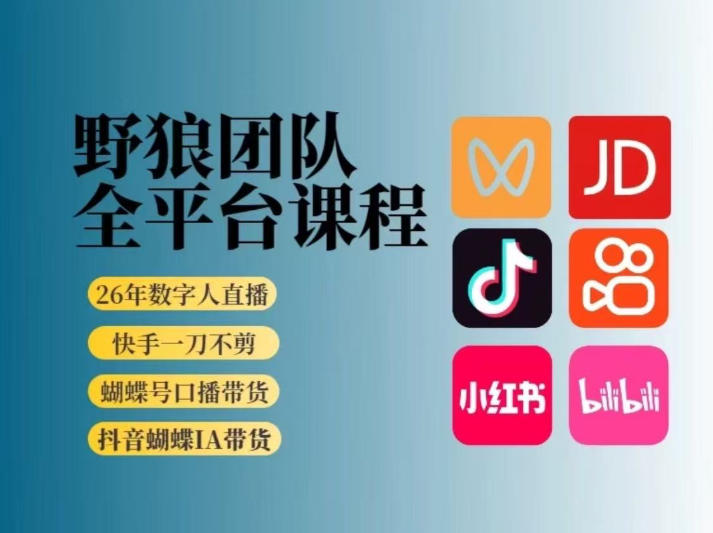 野狼团队2026新版全平台短视频带货教学，打开流量突破口，开始Ai带货（更新0903）-选优云网创
