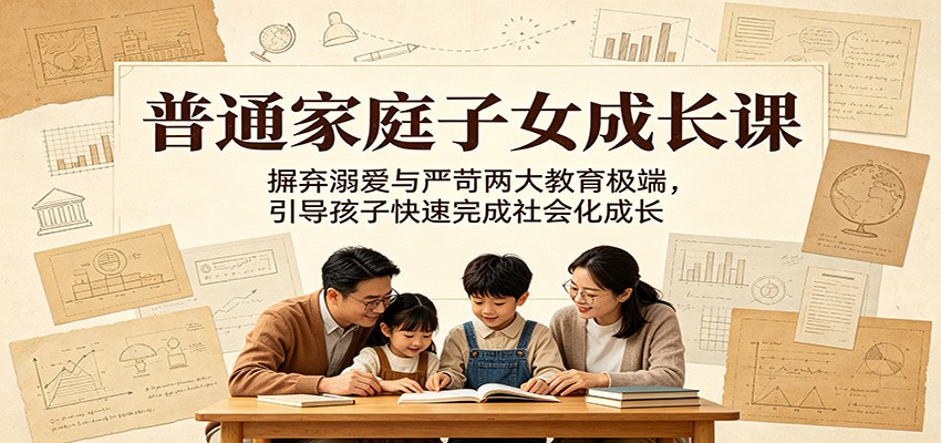 普通家庭子女成长课：摒弃溺爱与严苛两大教育极端，引导孩子快速完成社会化成长-选优云网创