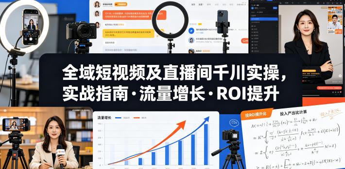 全域短视频及直播间千川实操，实战指南·流量增长·ROI提升(更新)-选优云网创
