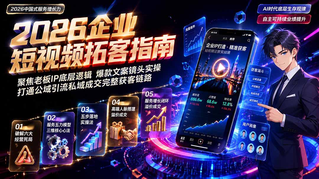 2026AI时代服务增长力实战课-无水印｜五力模型三维心法教学，破解门店客源流失低价内卷实现长效业绩增长-选优云网创