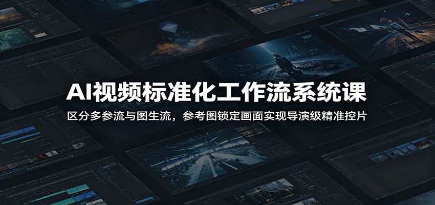 AI视频标准化工作流系统课：区分多参流与图生流，参考图锁定画面实现导演级精准控片-选优云网创