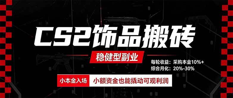 （20402期）CS2饰品搬砖，每轮收益为采购本金的10%+，综合月化为20-30%，稳健型副业-选优云网创