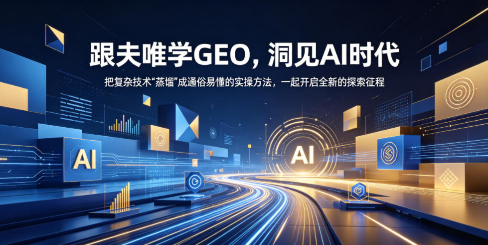 跟夫唯学GEO，洞见AI时代，把复杂技术“蒸馏”成通俗易懂的实操方法，一起开启全新的探索征程-选优云网创