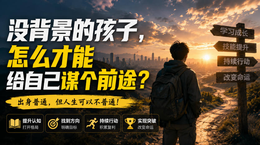 付费文章：没背景的孩子，怎么才能给自己谋个前途？-选优云网创