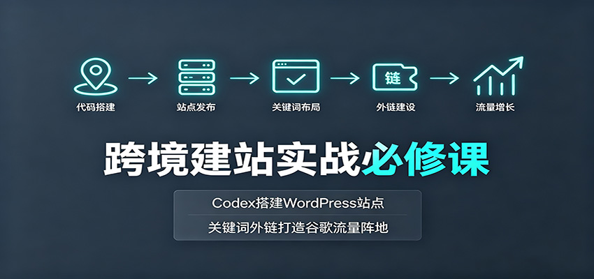 跨境建站实战必修课：Codex搭建WordPress站点，关键词外链打造谷歌流量阵地-选优云网创