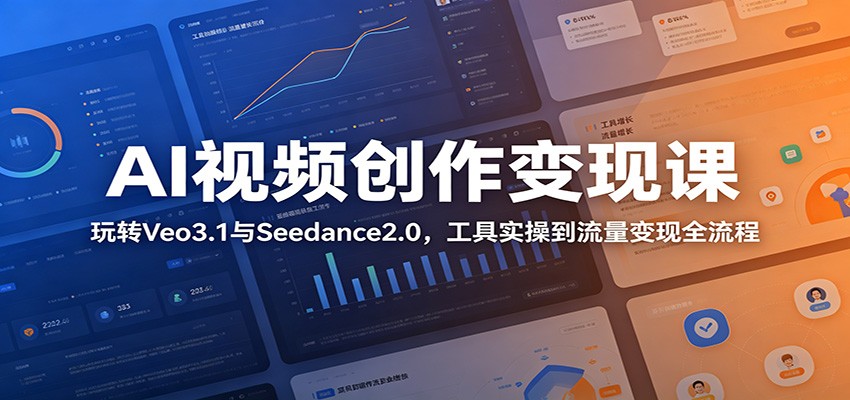 AI视频创作变现课：玩转Veo3.1与Seedance2.0，工具实操到流量变现全流程-选优云网创