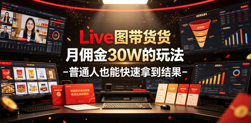 Live图带货月佣金30W的玩法-普通人也能快速拿到结果-选优云网创
