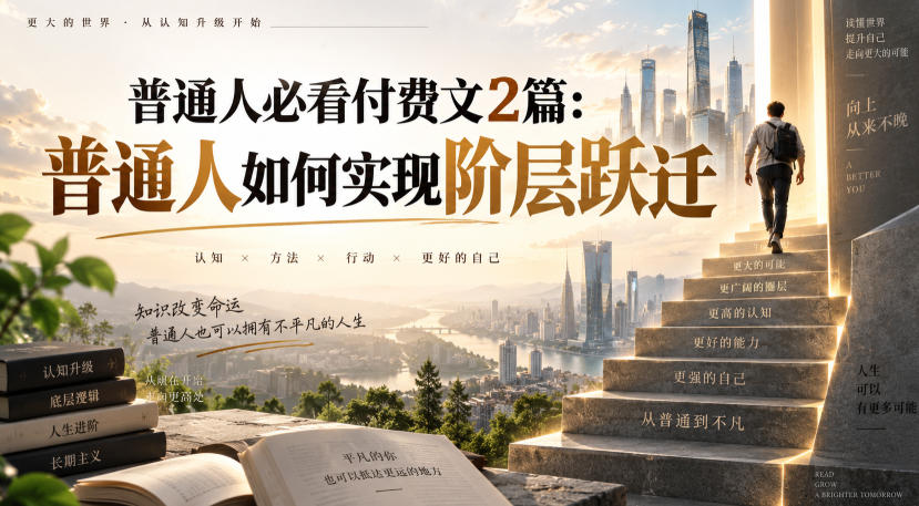 普通人必看付费文2篇：普通人如何实现阶层跃迁-选优云网创