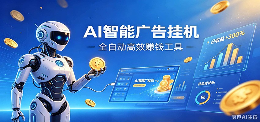 AI智能广告挂机，小白轻松上手，在家自动赚收益-选优云网创
