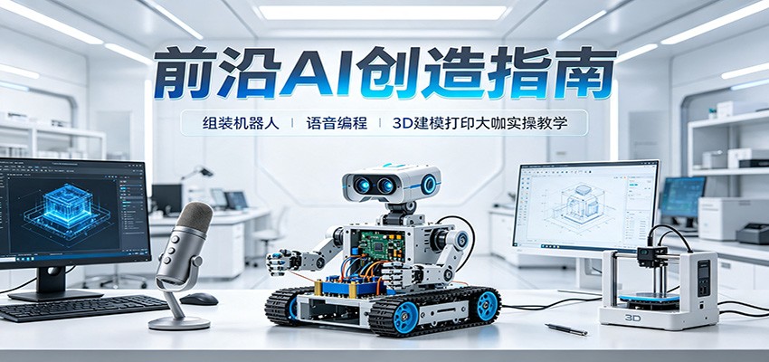 前沿AI创造指南：组装机器人、语音编程、3D建模打印大咖实操教学-选优云网创