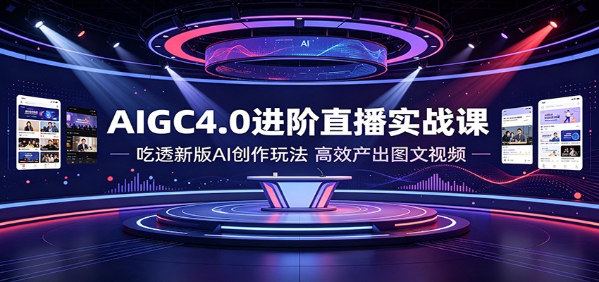 AIGC4.0进阶直播实战课：吃透新版AI创作玩法，高效产出图文视频-选优云网创