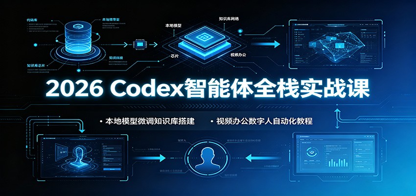 2026 Codex智能体全栈实战课：本地模型微调知识库搭建，视频办公数字人自动化教程-选优云网创