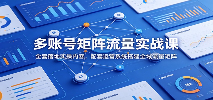 多账号矩阵流量实战课：全套落地实操内容，配套运营系统搭建全域流量矩阵-选优云网创