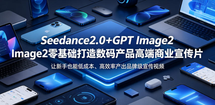 Seedance2.0+GPT Image2零基础打造数码产品高端商业宣传片，让新手也能低成本、高效率产出品牌级宣传视频-选优云网创