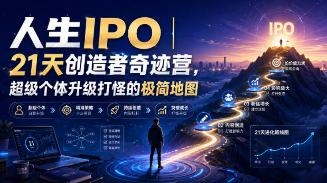 人生IPO︱21天创造者奇迹营，超级个体升级打怪的极简地图-选优云网创